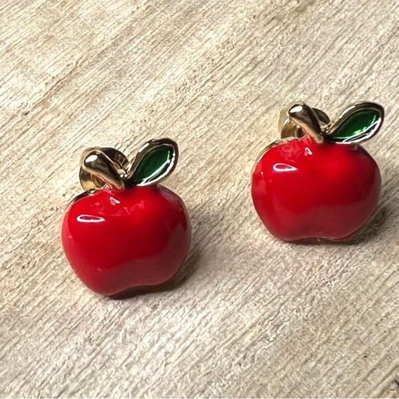 Small Apple Stud Earrings - Picture 1 of 5